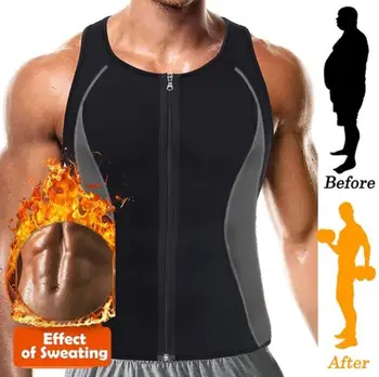 

Mens Zipper Neoprene Shaper Waist Trainer Slimming Vest Weight Loss Sauna Corset Compression Sweat Shapewear Anti Cellulite
