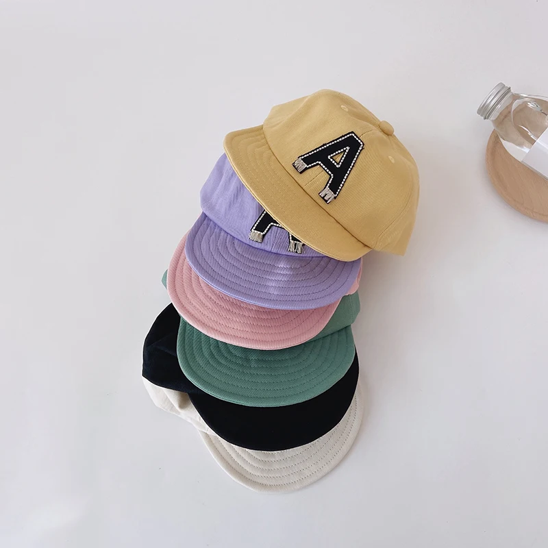 Spring Summer Baby Baseball Hats Cotton Kids Boys Girls Sun Hats Fashion Letter A Pattern Casual Children Peaked Caps cute baby accessories