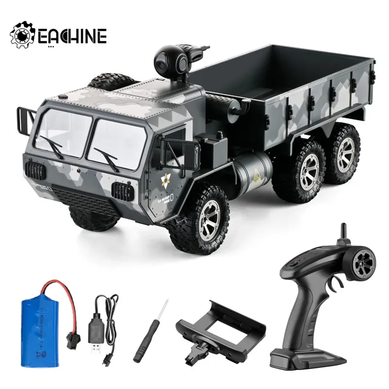 Eachine EAT01 1/16 2,4G 6WD RC автомобиль пропорциональный контроль армии США военный внедорожник Рок Гусеничный грузовик RTR с камерой 720P