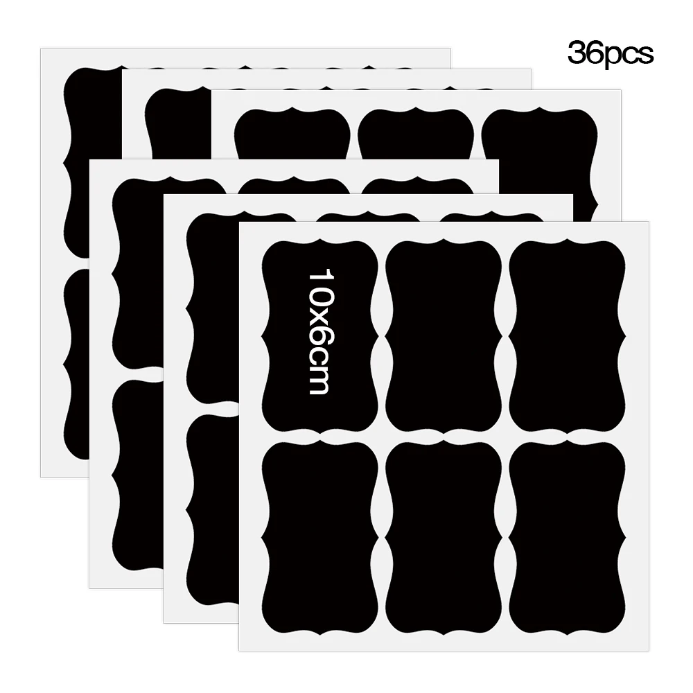 

36pcs Kitchen Jar Stickers Storage Organizer Jar Jam Spice Stickers Bottles Spices Label Sticker Black Waterproof Labels Sticker