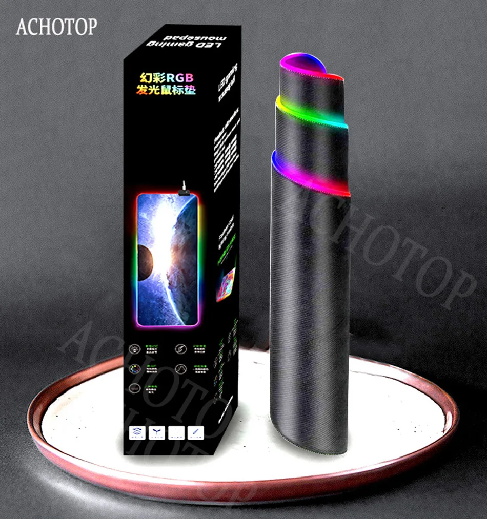 Antislip, Tapete LED grande, RGB, Computador, PC,