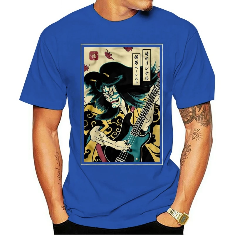 

2020 Leisure Fashion 100% Cotton O-neck T-shirt Men Funny Samurai Hannya Bassist Women