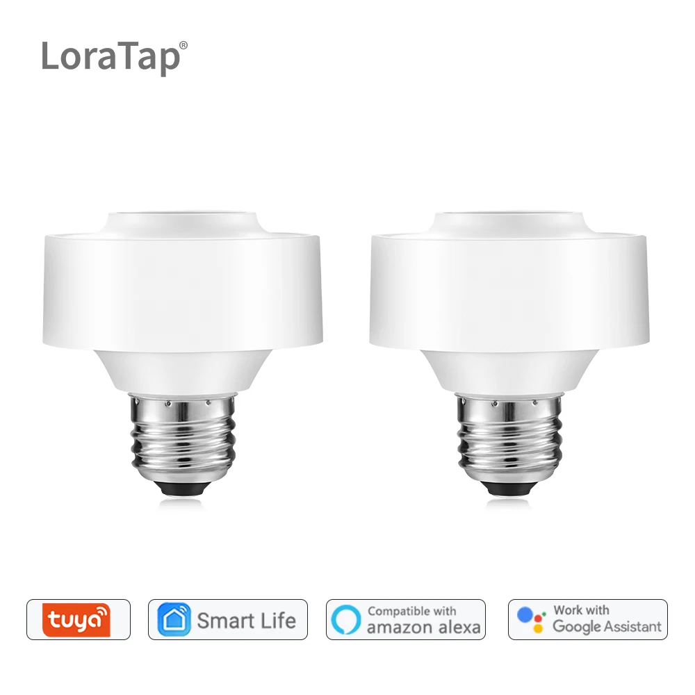 Online Tuya Smart Life WiFi portalámparas para E26 E27 bombilla Led Google Home Amazon Echo Alexa Control de voz App temporizador Luz