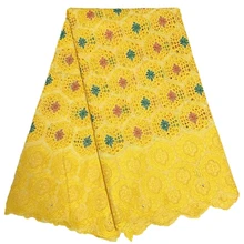 Заводская Распродажа Белая швейцарская вуаль кружева швейцарская хлопковая африканская сухая хлопковая кружевная ткань полые нигерийские кружева вуаль 5 ярдов