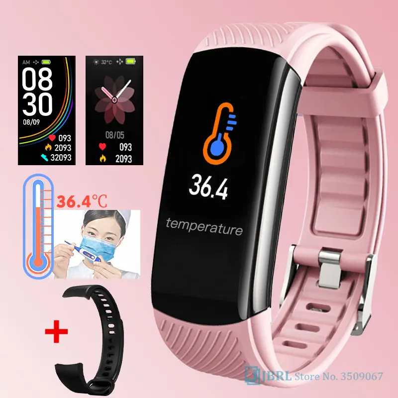 2021 New Smart Watch Women Men Body Temperature SmartWatch Fitness Tracker Heart Rate Monitor Smart clock For Andriod IOS
