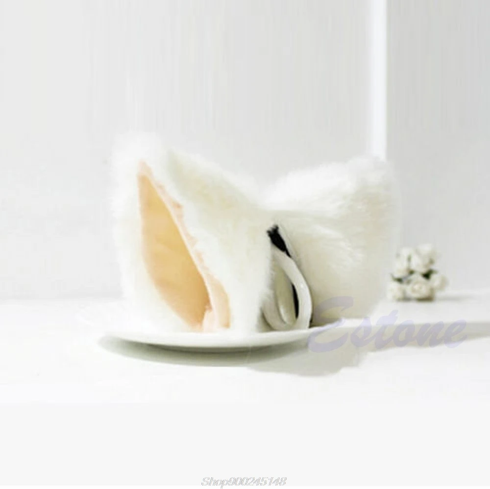 Cosplay Party Cat Fox Long Fur Ears Neko Costume Hair Clip Halloween Orecchiette  F25 20 Dropshipping sexy halloween costumes for women Cosplay Costumes