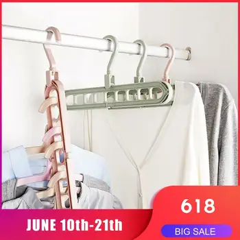

Magic Multi-port Support Circle Clothes Hanger Clothe Drying Rack Multifunction Hangers Storage Rotate Anti-skid Folding Hanger