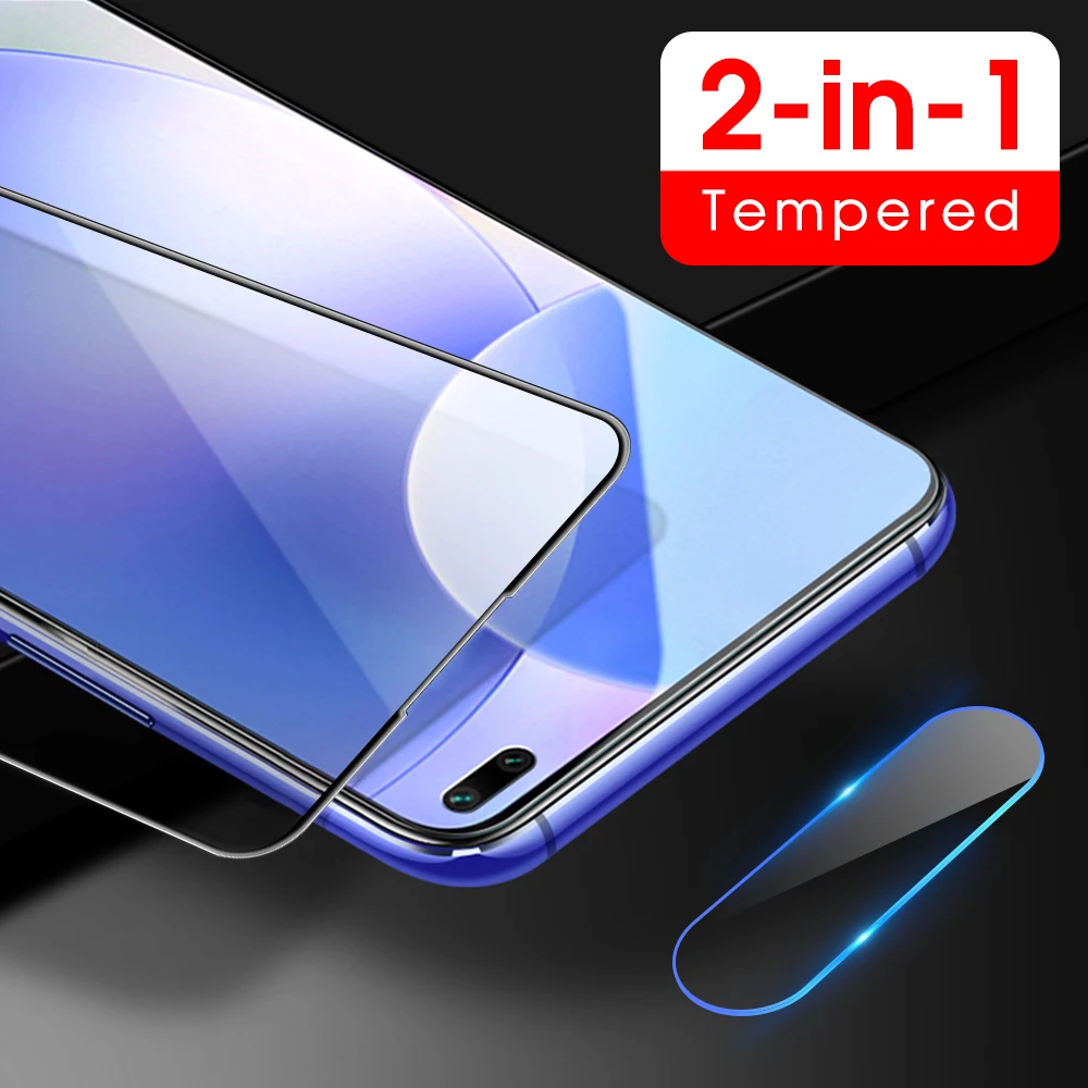 2 в 1 объектив камеры закаленное стекло для Xiaomi Redmi Note 8 8T Pro Mi9 K30 шелкография Защита