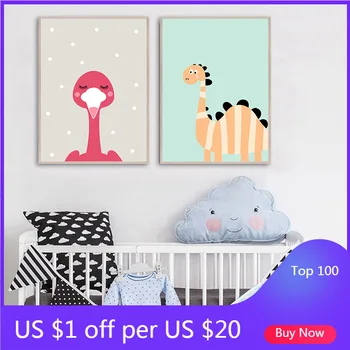 

Cute Cartoon Baby Animal Poster Penguin Monkey Nursery Canvas Painting Nordic Kids Prints Wall Art Child Room Decoration Picture