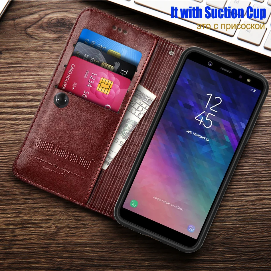 Phone Case For Samsung Galaxy A6 A600F A6 Plus A605 A605F Leather