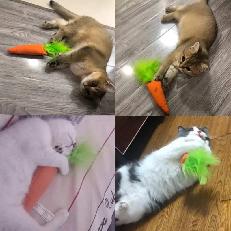 Игрушка в форме морковки, котенок, жевательные игрушки, кошачья мята, Интерактивная игрушка для укуса, с63b