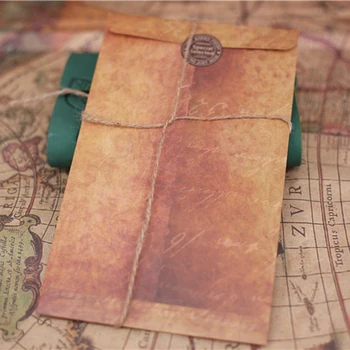

50PCS/Lot Vintage Envelope Retro Style Brown Kraft Paper Envelope Postcard Invitation Letter Stationery Paper Bag