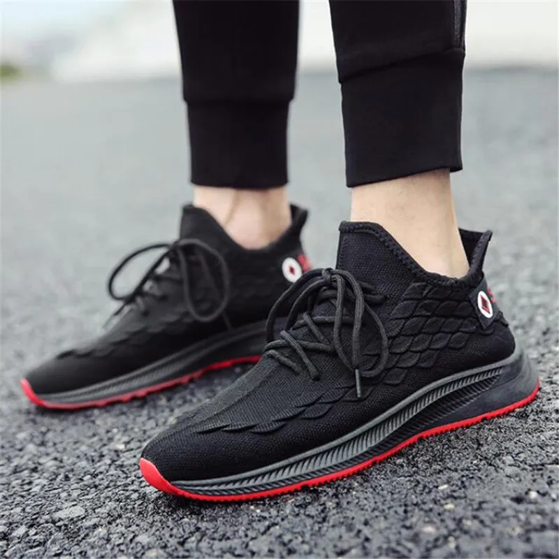 

laikihan Spring and autumn new flying woven sneakers breathable men's shoes casual light low men's shoes