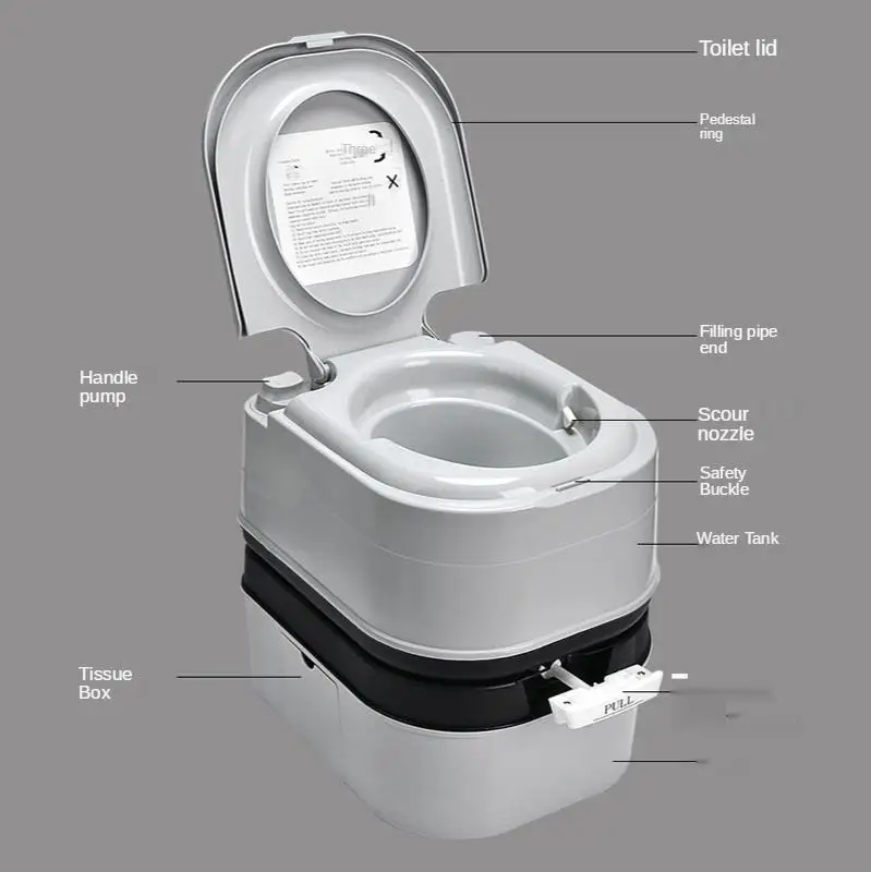 Toilette chimique portable, camping, tente, bateau, 24l, 200kg - AliExpress