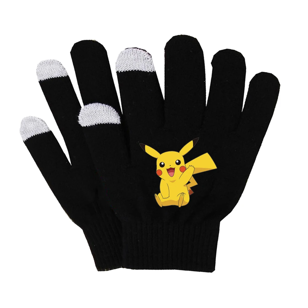 Аниме Пикачу перчатки Плюшевые льняные перчатки зимние мягкие перчатки сенсорный экран смартфон женские перчатки - Цвет: 14