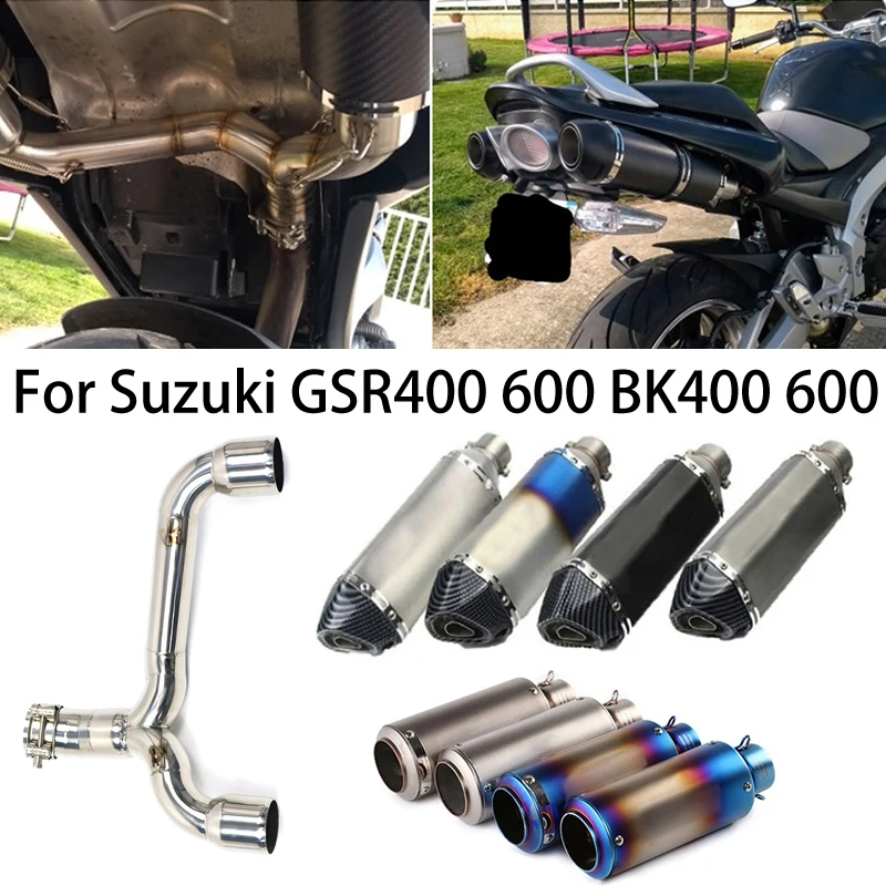 

Full Systems Motorcycle Exhaust Middle Link Pipe For Suzuki GSR400 GSR600 BK400 BK600 GSR BK 400 600 Modified Muffler Connect