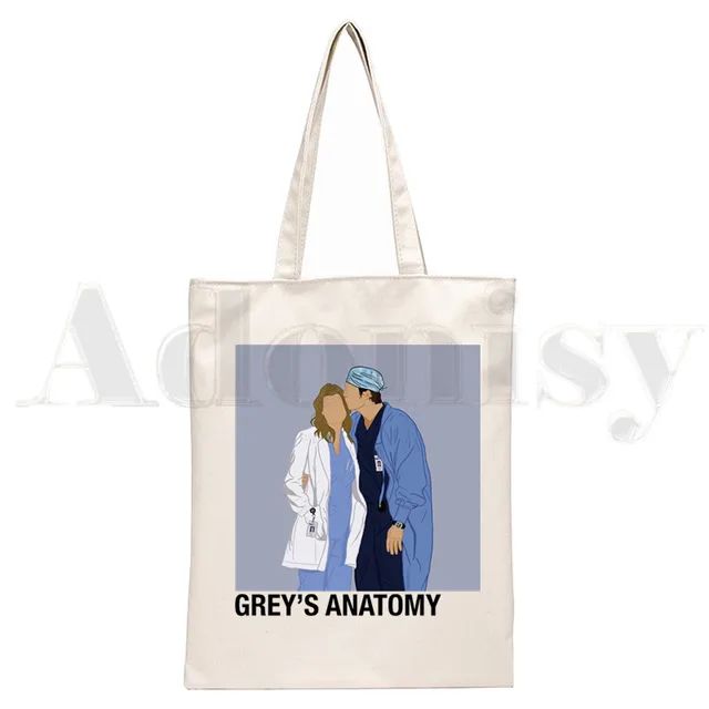 Greys Anatomy You're My Person Ullzang Hip Hop Hipster Cartoon Print Shopping Bags Girls Fashion Casual Pacakge Hand Bag N1920Q