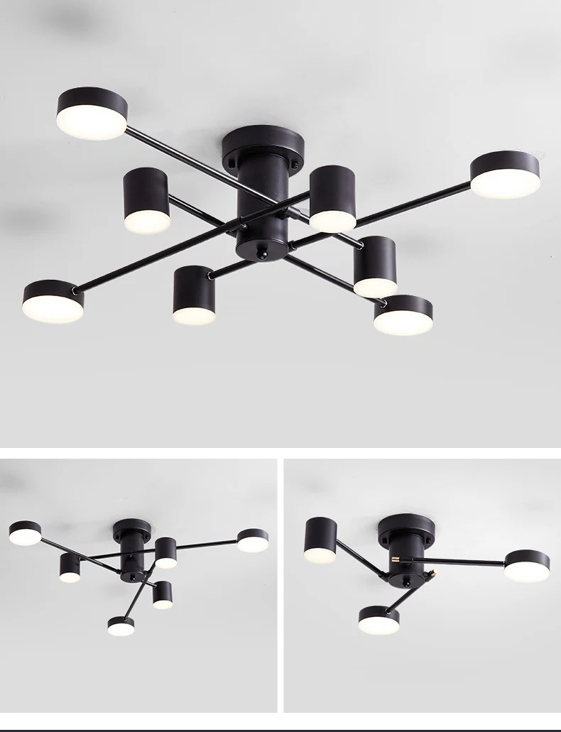 Nordic LED Ceiling Chandelier Lamp for Living Room Bedroom Dining Room Kitchen Modern Black Branch Chandelier Lighting Fixture candle chandelier