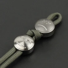 1 шт. титановые бусины для ножей, двухсторонние бусы на веревочке из титанового сплава, экспрессия, Паракорд, бисер, EDC, сделай сам