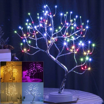 

Touch Switch LED Tabletop Tree Light LED Tabletop Tree Light USB/ Battery Operated LED Tabletop Bonsai Tree Light Christmas Lamp