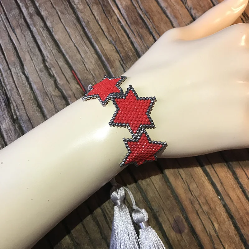 Rttooas, модный, звездный, женский браслет, Богемия, кисточка, модный, Миюки, браслет из бисера, ювелирные изделия, Delica, Pulseras Mujer Moda, Прямая поставка
