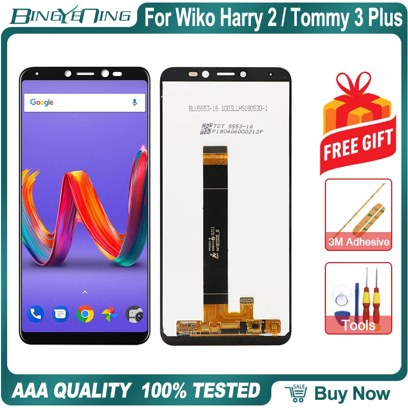 New Original For Wiko Harry 2 Tommy 3 Plus LCD&ampTouch screen Digitizer with frame display Screen accessories Assembly Replacement |