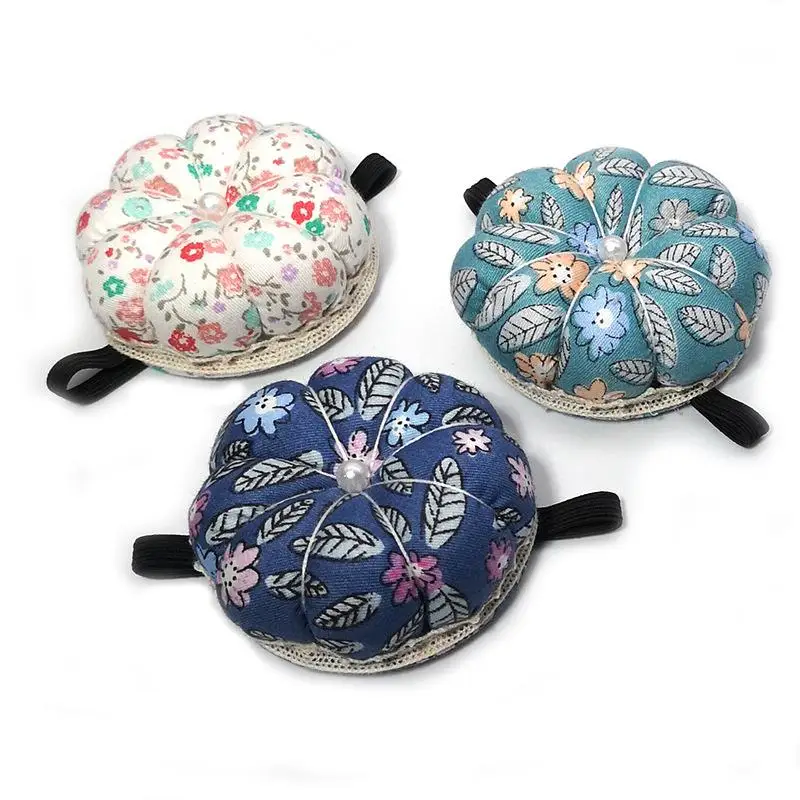 Vintage Pumpkin Pincushions With Wristband Sewing Handcraft Tool DIY Embroidery