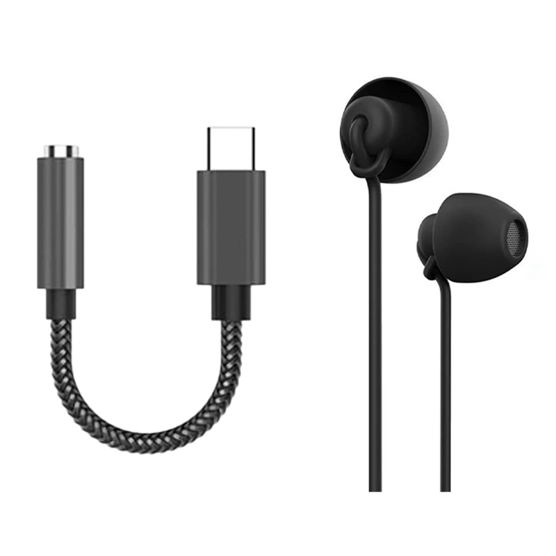 1 Pcs Sleep Headset Copper Ring Speaker Headphones 1 Pcs USB C To 3 5Mm Headphone Adapter DAC Cable