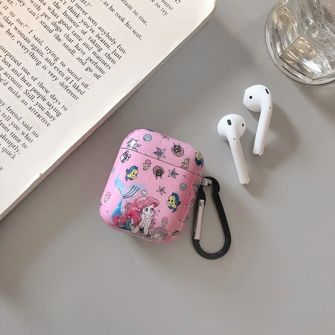 Синий Чехол для наушников с мультяшным медведем Даффи для Apple Airpods 1, 2, защитный чехол, Алиса, принцесса, Русалка, защитный чехол, чехол для зарядки - Цвет: Синий