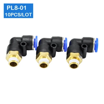 

High quality 10 PCS of PL8-01 8mm Push In One Touch Connector 1/8" Thread Pneumatic Quick Fittings