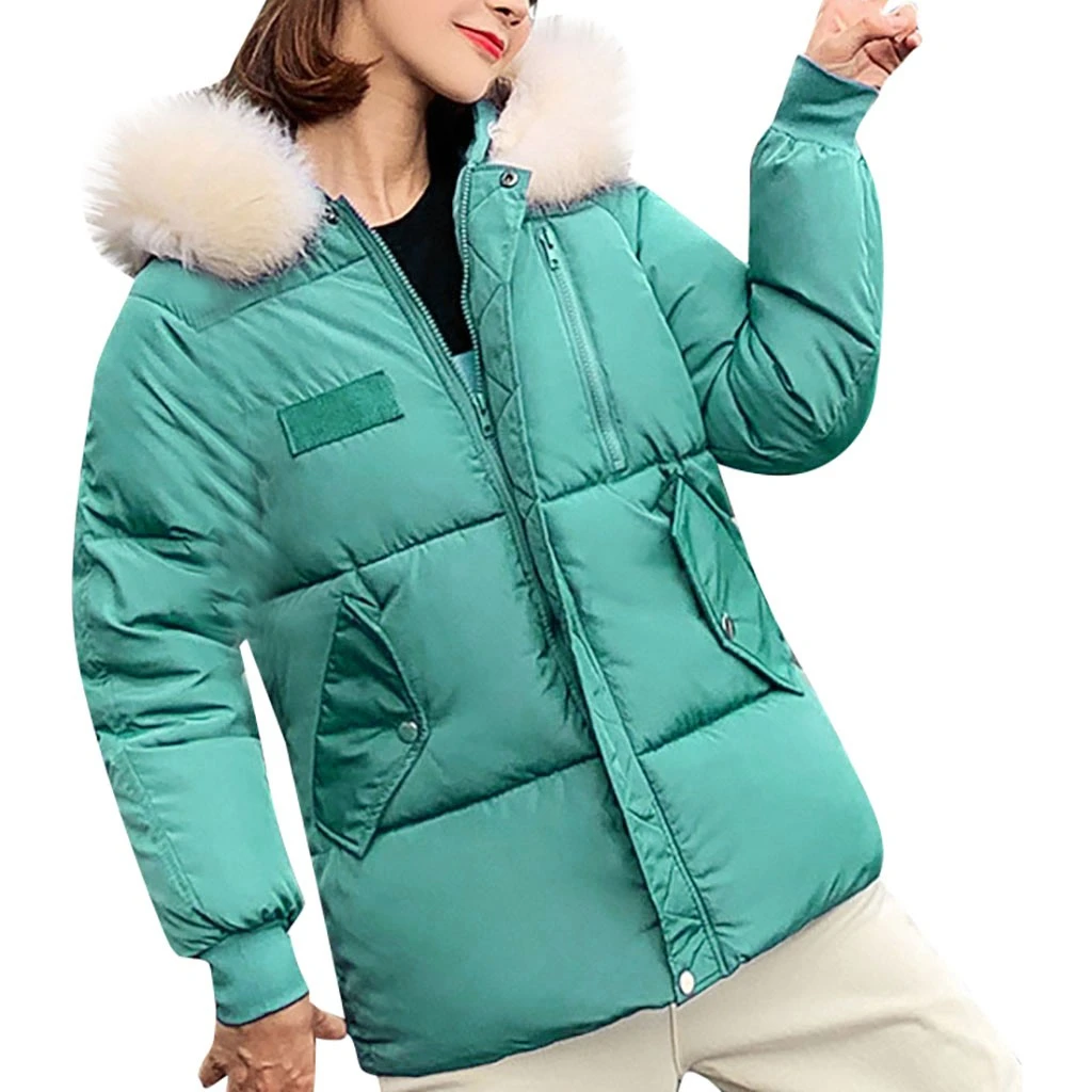 CHAMSGEND Womens Winter Jackets And Coats 2019 Parkas Wadded Warm LooseThick Outwear With A Hood Large Faux Fur Collar 1022