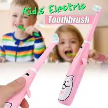 Детская Водонепроницаемая Ультразвуковая электрическая зубная щетка, автоматическая вращающаяся зубная щетка с 2 головками для мальчиков и девочек