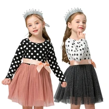 Платье для малышей одежда принцессы с длинными рукавами для девочек зимние детские платья для рождественской вечеринки для девочек 2, 3, 4, 5, 6 лет, одежда Vestidos