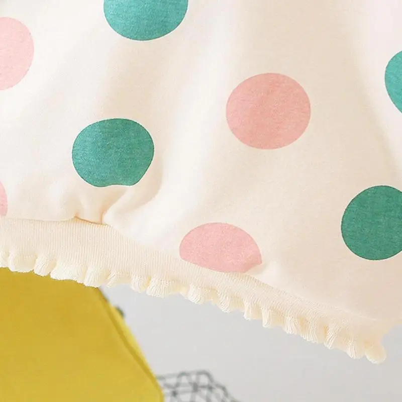 Baby Girl Kids Sweatershirt Stitching Long-Sleeves Personality Korean Lovely Dot Printing Princess Fashion Clothes