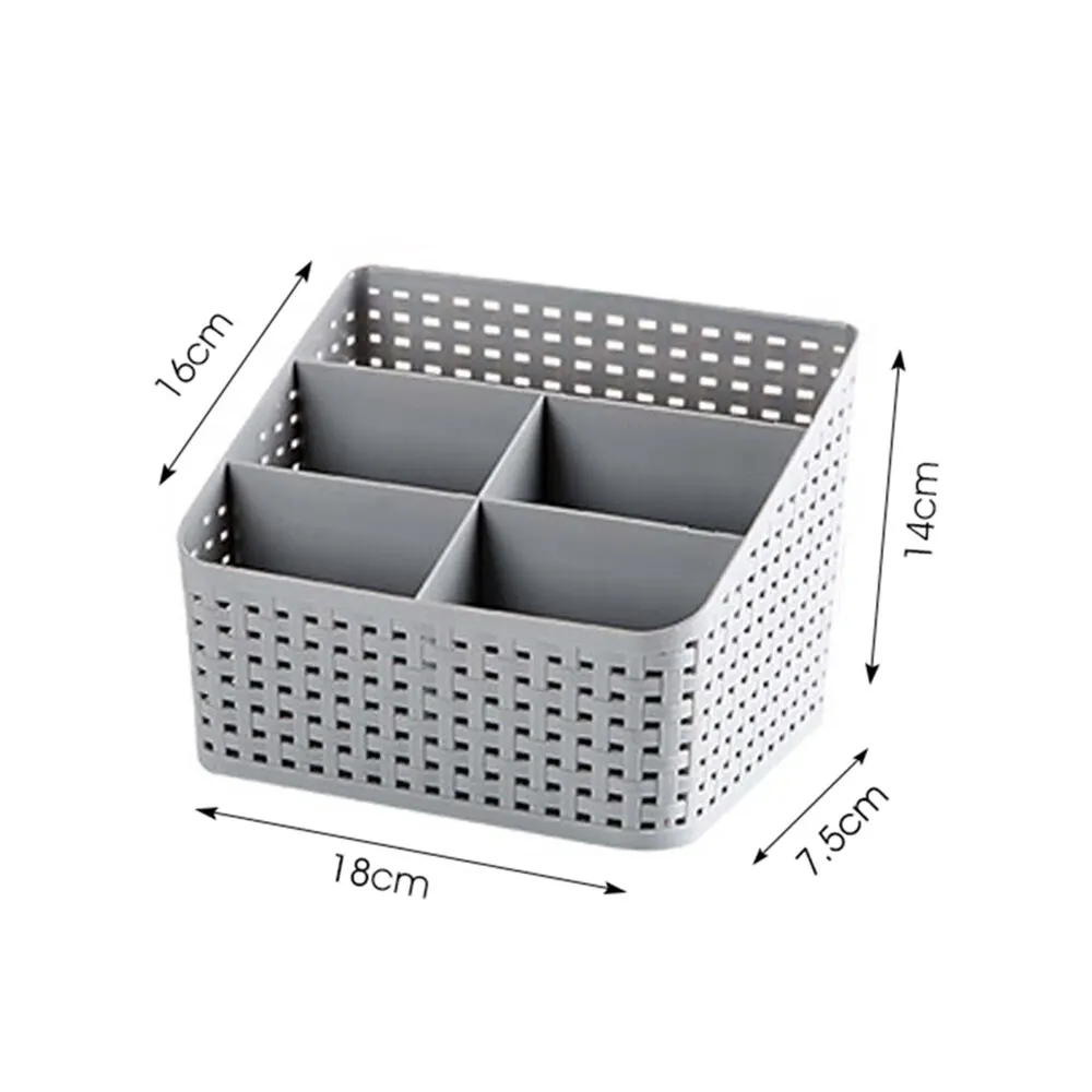 Пластиковый органайзер для макияжа, ювелирное ожерелье, серьги для ногтей, контейнер для хранения косметики, ящик для домашнего рабочего стола, коробка для хранения для женщин - Цвет: Gray 5 grid