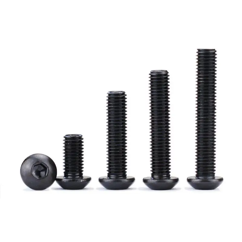 

480Pcs M2 M2.5 M3 Alloy Steel Black Hexagon Socket Button Head Screw Furniture Mushroom Cap Bolts Kit