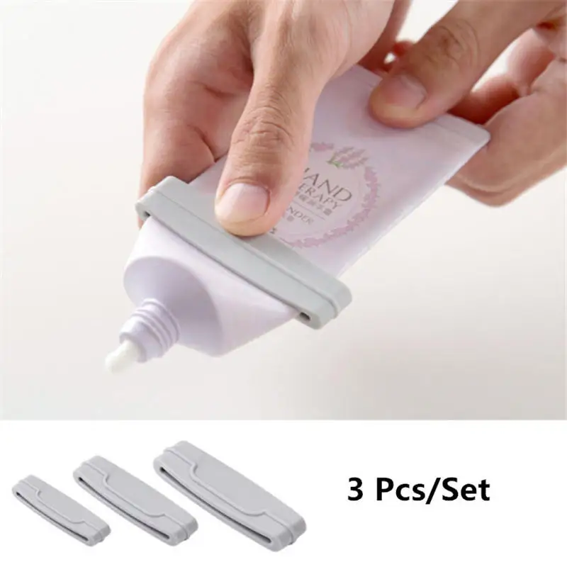 3 PCs set Multifunction Cream Tube Squeezer Manual Toothpaste Dispenser Bathroom Squeeze Paste Squeezing Clamp Extruding Clip