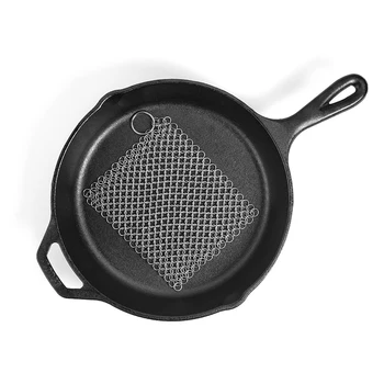 

Cast Iron Cleaner Stainless Steel Cast Iron Cleaner Pan Pot Scrubber Home Cookware Kitchen Tool