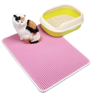 

Waterproof Pet Cat Litter Mat EVA Double Layer Cat Litter Trapping Pad Pet Litter Cat Mat Clean Pad Products For Cat Candy Color