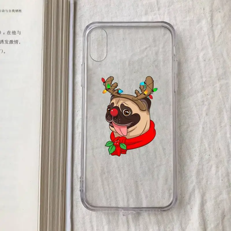 iphone 13 pro max case clear cute pug dog Phone Case for iPhone 11 12 13 mini pro XS MAX 8 7 6 6S Plus X 5S SE 2020 XR case iphone 13 pro max case clear