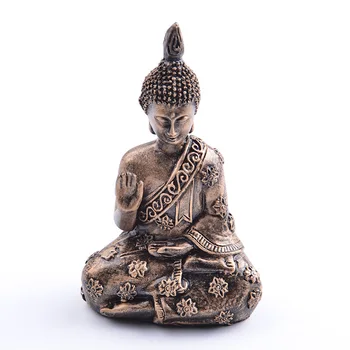 

Retro Buddha Statue Resin Handmade Garden Buddha Meditating Thailand Fengshui Ornament Harmony Sakyamuni Figurine Home Decor