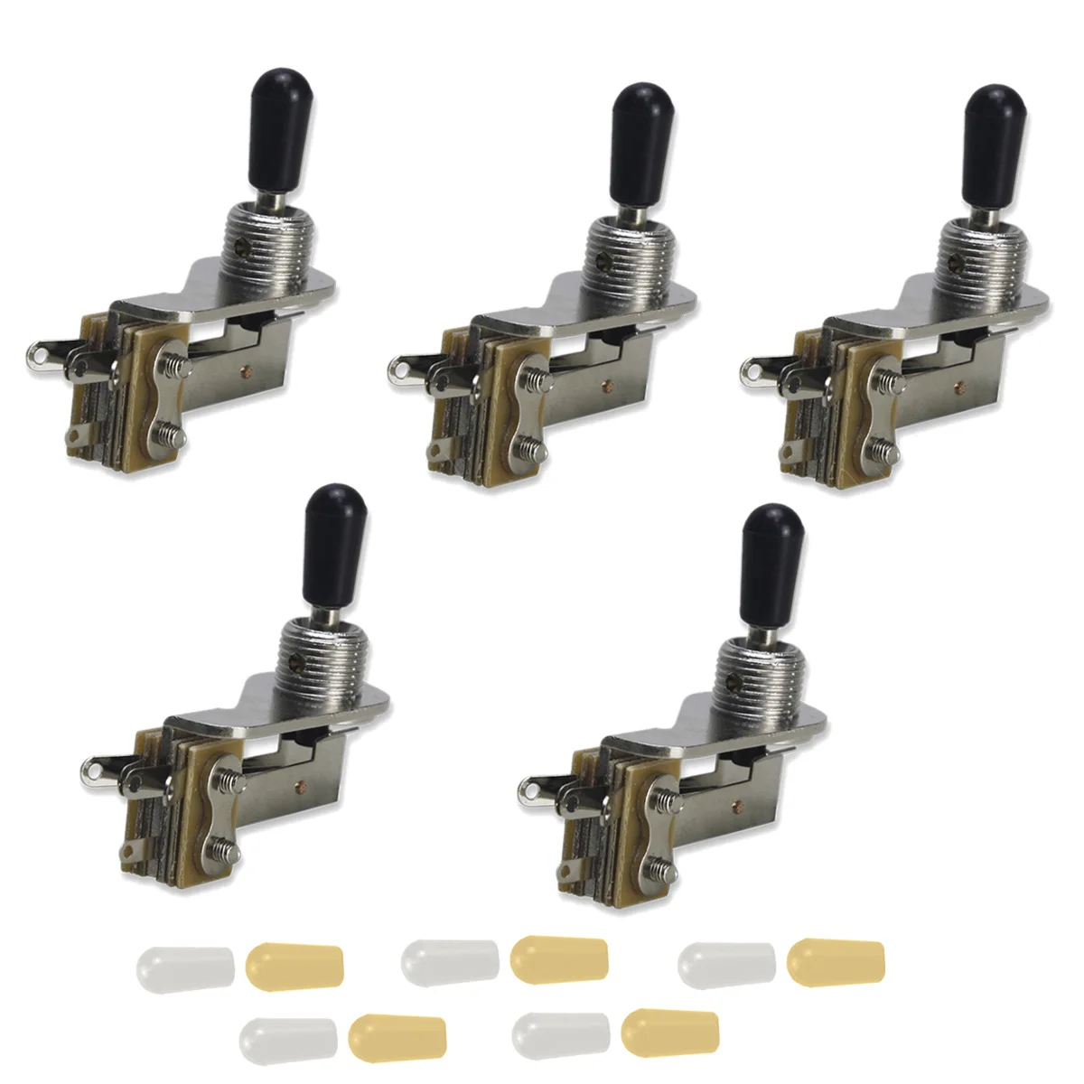 

FLEOR 5PCS L-Type Guitar Switch 3 Way Toggle Switch with Tips for SG/ES Style Guitar Parts