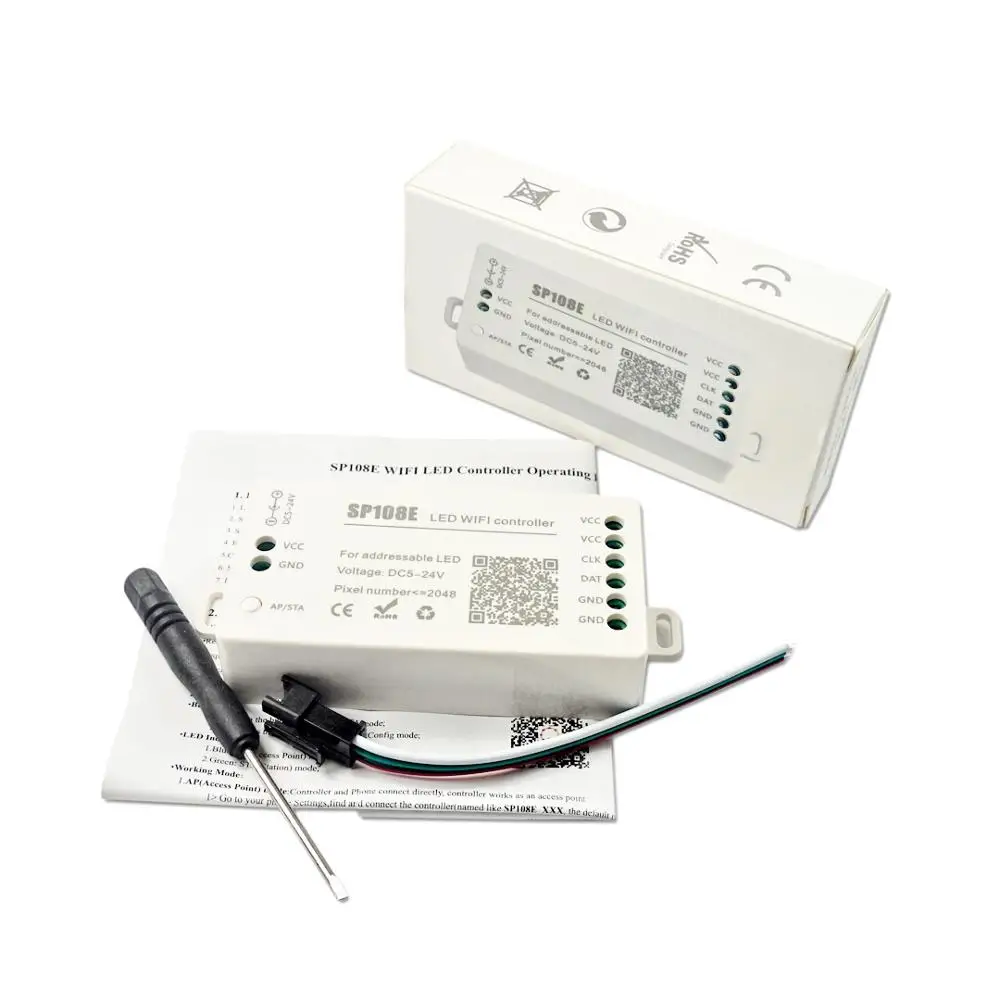 SP108E Wi Fi Управление Приложение Smart Phone для WS2812B SK6812 RGB/RGBW APA102 WS2811 Пиксели прокладки