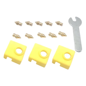 

14PCS/Set 3D Printer Parts MK8 Nozzle with MK8 Silicone Sleeve Socks 6mm Open Wrench for CR-10 Ender 3 3D Printer Kit