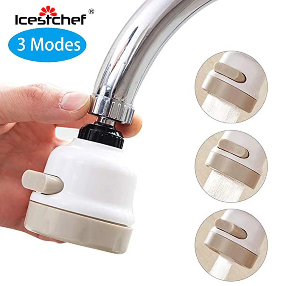 ICESTCHEF 360 градусов Поворотный кран экономии воды регулируемый фильтр для воды диффузор воды Savin Насадка-адаптеры для фильтродержателя