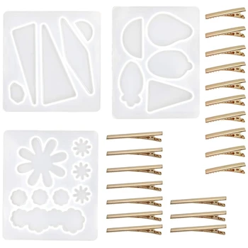 

Resin Molds DIY Hair Pin Casting Mold Kits,Jewelry Casting Resin Molds,Metal Hair Clips Making for Pendants Craft Decor