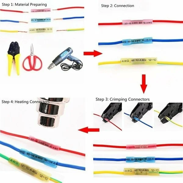 50/100 шт Стыковая рукав терм усадочная Медный провод разъемы и клеммы для проводов