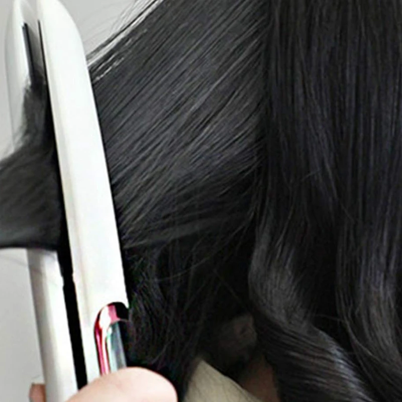 Выпрямитель для волос для прямых вьющихся волос сухой-влажный двойного назначения плоский Утюг светодиодный цифровой выпрямление(черный