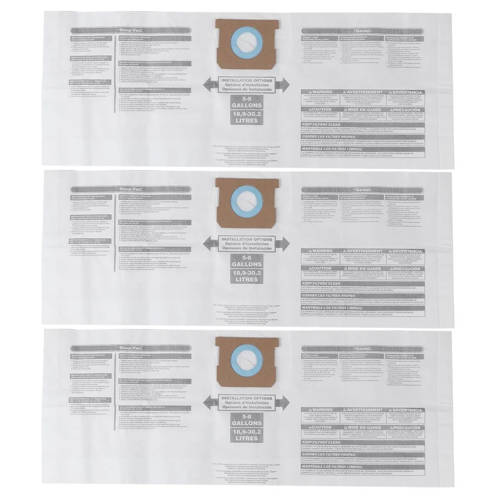 

3pcs Vacuum Cleaner Bags Dust Collector Bag Replacement Accessory Fit for Shop-Vac 90661 906-61