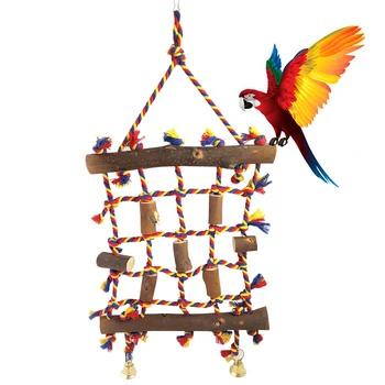 

Parrot Climbing Net Bird Toy Swing Rope Net Bird Stand Net Hammock With Hook Bird Hanging Climbing Chewing Biting Toys